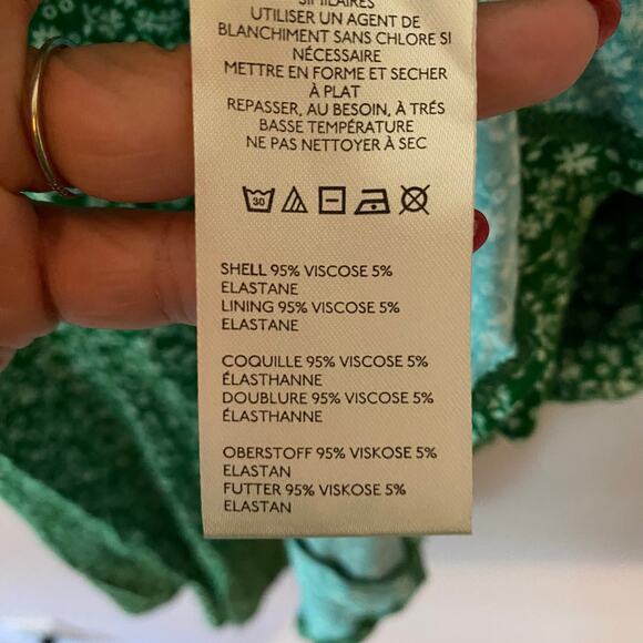 NWT Free People Green Floral Mini Dress Halter High Neck Women's size Medium - Picture 11 of 11